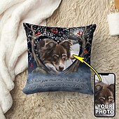 abordables Oreillers personnalisés-Housse de coussin personnalisée Ajoutez votre image Cadeau personnalisé Cadeau mémorial Conception photo Housse de coussin 1 pièce sur mesure en polyester
