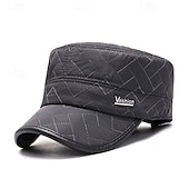 cheap Men&#039;s Hats-Men&#039;s Flat Cap Baseball Cap Sun Hat Black Blue Cotton Embroidered Fashion Casual Street Daily Letter Adjustable Sunscreen Breathable