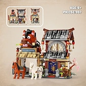 abordables Jouets de construction-vue de la rue chinoise ancienne station postale mini blocs de construction jouets de construction modèle ensemble pour filles garçons 6-12 ans 997 pièces simulation architecture construction jouet