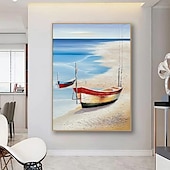 voordelige Schilderijen van landschappen-zeilboot olieverfschilderij handgemaakte abstracte zeilboot canvas kunst schilderijen handgemaakte nautische olieverfschilderij grote zeilschip schilderijen wandkunst moderne zeegezicht schilderij
