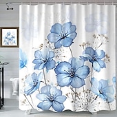 お買い得  シャワーカーテン-フック付きシャワーカーテン 180cm*180cm(70&quot;*70&quot;) ポリエステル 洗濯可能 防水 パターン バスルーム バスタブデコ 植物的フローラル