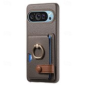 זול תיק טלפון אחר-טלפון מגן עבור Pixel 9 Pro Pixel 9 Pro XL Pixel 8 Pro Pixel 8 פיקסל 9 Pixel 7 Pixel 7 Pro Pixel 6 Pixel 6 Pro כיסוי אחורי מחזיק טבעת חריץ לכרטיס עמיד בזעזועים רטרו TPU עור PU