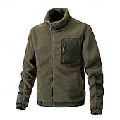 preiswerte Fleece &amp; 3 in 1 Jacken-Herren Wanderjacke Fleecejacke für Wanderer Winter Draussen warm Fleece-Futter Vliesjacken Voller Reißverschluss Klettern Camping / Wandern / Höhlenforschung Reisen Cachi scuro Schwarz Dunkelblau