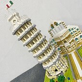 お買い得  組立ておもちゃ-世界的に有名なランドマーク、ピサの斜塔、建築用微粒子ビルディングブロック、3次元組み立て式、教育用、教育アート、お土産、装飾品、おもちゃ、ギフト