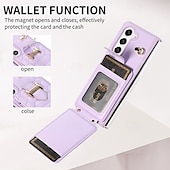 economico Cover Samsung-telefono Custodia Per Z Fold 5 Z Fold 4 Z Fold 3 Per retro con cordino con cinturino da polso Slot per schede Retrò TPU pelle sintetica