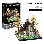 cheap Building Toys-Wood Cabin Building Blocks Set-2688PCS/2635PCS Micro BricksForest Wood House Building Toy KitMiniature House Model Decorations Funny Birthday for Age8 Kids Adults