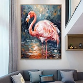 preiswerte Stillleben-Gemälde-handgefertigte abstrakte Vogelgemälde auf Leinwand, handgemaltes reich strukturiertes Acrylgemälde, moderne Wandkunst, handgemalte Tierölgemälde, Kunstwerke für die Wanddekoration im Wohnzimmer und