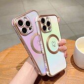 お買い得  iPhone用ケース-電話 ケース 用途 iPhone 16 Pro Max プラス iPhone 15 プロマックスプラス iPhone 14 13 12 Pro Max Plus iPhone 14 Pro Max iPhone 13 12 Pro Max バックカバー 磁石バックル ワイヤレス充電をサポート 耐衝撃 レトロ風 TPU 仕上げ