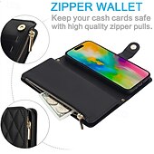 levne Pouzdra pro iPhone-telefon Carcasă Pro iPhone 16 Pro Max Plus iPhone 15 Pro Max Plus iPhone 14 13 12 11 Pro Max Plus Mini iPhone 14 Pro Max iPhone 13 12 11 Pro Max Zadní kryt se stojánkem Zip s Lanyardem Retro TPU PU