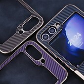 halpa Samsung-kotelot-puhelin Etui Käyttötarkoitus Z-kääntö 7 Z Flip 6 Z Flip 5 Z Flip 4 Z Flip 3 Takakuori Magneetti Tukee langatonta latausta Iskunkestävä Retro Hiilikuitu Pinnoitus
