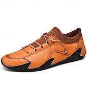 economico Sneakers da uomo-sneakers casual slip-on da uomo in pelle con caviglia in maglia a rete e suola flessibile - ideali per l&#039;uso quotidiano e le attività all&#039;aperto