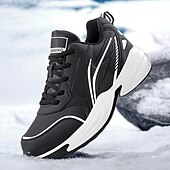 preiswerte Winter- und Schneestiefel-Schwarze Laufschuhe für Herren mit Fellfutter, warme Wintersportschuhe für Outdoor-Sport und Freizeit
