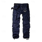 baratos Partes inferiores-Homens Calças Outdoor Calça Cargo Calças de Trilha Militar Côr Camuflagem Ao ar livre Normal Prova-de-Água Respirável Secagem Rápida Calças Preto Verde Tropa Algodão Caça Alpinismo Campismo