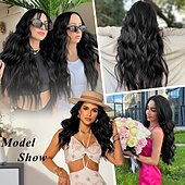 abordables Clip dans les extensions-Bouclé Clips Cheveux Synthétiques Longue Extension des cheveux A Clipser 4 pièces Résistant à la chaleur Femme