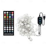 abordables Enchufe eléctrico-Luces de hadas LED inteligentes de 10 m, luces de cadena que cambian de color RGB y blanco cálido controladas por aplicación con sincronización de música y 20 escenas para decoración de Navidad, dormitorio, pared y manualidades