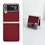 お買い得  サムスン用ケース-Samsung Galaxy Z Flip 6 Z Flip 5 Z Flip 4 Z Flip 3 用の電話ケース バックカバー ショックプルーフ レトロ TPU PUレザー