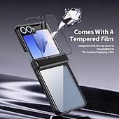 Недорогие Чехлы для Samsung-телефон Кейс для Назначение Z-флип 6 Z Flip 5 Кейс на заднюю панель и протектор экрана Защита от удара Ретро Покрытие ПК