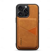 お買い得  iPhone用ケース-電話 ケース 用途 iPhone 16 15 14 Pro Max Plus 13 Pro Max バックカバー スタンド付き 取り外し可 磁石バックル レトロ風 TPU PUレザー