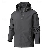 voordelige Fleece &amp; 3-in-1 Jassen-Voor heren Regenjack Buiten waterdicht Winddicht Wandeloutfits Wandelkleding Lente Herfst Windjacks Effen Kleur Donker Grijs Zwart Wit