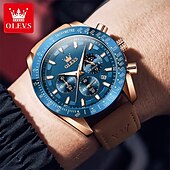 abordables Relojes de Cuarzo-Nuevo Olevs marca Olevs tendencia de moda reloj para hombres cronógrafo luminiscente calendario gran esfera reloj de cuarzo simple ocio deportivo impermeable