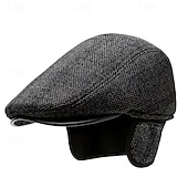 economico Cappelli da uomo-Per uomo Cappello con paraorecchie Coppola Cappello Ascot Cappello da Giornalista Nero Marrone Lana Moda Casual Streetwear Quotidiano Quadri Regolabile Protezione solare Traspirante