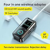 abordables Gadgets Bluetooth-Nuevo estilo con pantalla de visualización adaptador bluetooth 5.4 receptor transmisor manos libres para automóvil adaptador de audio bluetooth aux