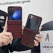 お買い得  サムスン用ケース-電話 ケース 用途 Zフリップ6 Z Flip 5 Z Flip 4 Z Flip 3 バックカバー 耐衝撃 レトロ風 TPU PUレザー