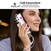 baratos Capa Samsung-telefone Capinha Para S24 Ultra S24 Plus S23 Ultra S23 Plus Capa traseira Com Suporte com cordão com pulseira Retro TPU Couro PU