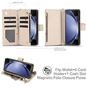 Недорогие Чехлы для Samsung-телефон Кейс для Назначение Z-сгиб 6 Z Fold 5 Z Fold 4 Z Fold 3 Кейс на заднюю панель со стендом Молния с ремешком Ретро ТПУ Кожа PU