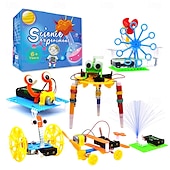 お買い得  文房具-子供向けのSTEM科学ロボットキット、6イン1科学実験プロジェクトエンジニアリングビルディングロボットキット、男の子女の子向けの誕生日プレゼントおもちゃ