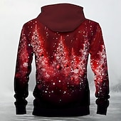 abordables sweats à capuche 3d pour hommes-Homme père Noël Sweat à capuche Sweats à Capuche Sweat-shirt Sweat à capuche manche longue Sweat à capuche Capuche Mode 3D effet Noël Rouge foncé Imprimer Poche avant Automne Hiver Designer