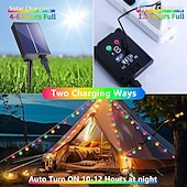 economico Striscie luci ad energia solare-10m Fili luminosi 100 LED Bianco caldo Bianco Multicolore Luci di stringa creative Feste All&#039;aperto Impermeabile Ad energia solare