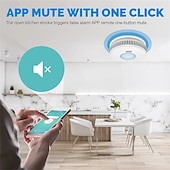abordables Sensores de seguridad-Detector de humo inalámbrico, alarma de humo, sensor fotoeléctrico, detector de incendios, alarma de humo avanzada, aplicación wifi