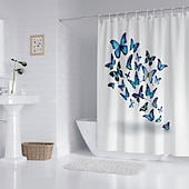 cheap Shower Curtains-Shower Curtain with Hooks 180cm*180cm(70&quot;*70&quot;) Polyester Washable Waterproof Pattern Bathroom Bathtub Decor Vintage Butterfly