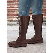 abordables Bottes de combat-bottes de combat à lacets à mollet large pour femmes avec sangles à boucle, semelle robuste - confortables et élégantes pour une tenue décontractée et extérieure