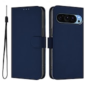 זול תיק טלפון אחר-טלפון מגן עבור Pixel 9 Pro Pixel 9 Pro XL Pixel 8 Pro Pixel 8 פיקסל 9 Pixel 7 Pixel 7 Pro Pixel 6 Pixel 6 Pro כיסוי הפוך עם מעמד עם רצועת יד חריץ לכרטיס רטרו TPU עור PU