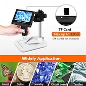 رخيصةأون القرطاسية-مجهر إلكتروني رقمي بشاشة عرض LCD مقاس 4.3 بوصة ومنفذ USB ومنظار داخلي بدقة 1000 × 2 ميجابكسل مع حامل 8 مصابيح LED لإصلاح اللحام