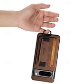 baratos Outras capas para telefone-telefone Capinha Para Pixel 9 Pro Pixel 9 Pro XL Pixel 8 Pro Pixel 8 Pixel 9 Pixel 7 Pixel 7 Pro Pixel 6 Pixel 6 Pro Capa traseira Com Suporte com pulseira Slot para cartão Retro TPU PC Couro PU