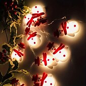 Недорогие лучшие рождественские подарки-новые 10 светодиодных 5,4-футовых рождественских елочных гирлянд рождественские снеговики гирлянды короткие плюшевые гирлянды для рождественского украшения осенние украшения для дома (на батарейках)