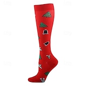 abordables Calcetines de running-Calcetines de yoga Calcetines de Navidad 1 Par Hombre Mujer Calcetines de compresión A prueba de resbalones Transpirable Reductor del Sudor Cómodo Entrenamiento de gimnasio Baloncesto Fútbal