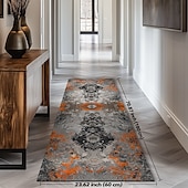 abordables Alfombras de cocina y esteras-Alfombra de pasillo peluda estilo bohemio vintage, suave, antideslizante, lavable, para entrada, cocina, baño y dormitorio