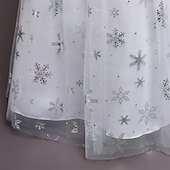 preiswerte Partykleider-kinderkleidung Mädchen Cosplay-Kleid Party Kleid Schneeflocke Ärmellos Leistung Weihnachten Gitter Rückenfrei Patchwork Schön Süß Polyester Maxi abendkleider Schaukelkleid Tüll-Kleid Winter 4-12 Jahre