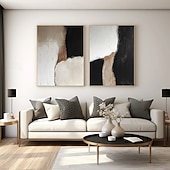 cheap Abstract Paintings-Wabi sabi painting handmade Wall Art Set of 2 Beige Abstract Painting on Canvas hand painted A Pair Beige Texture oil paintings Wall Art Neutral Abstract Wall Art Boho Wal Decor painting