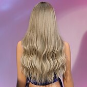 voordelige Synthetische trendy pruiken-Synthetische pruiken Gekruld Golvend Strakke pony Met pony Machinegemaakt Pruik 66.0 cm Blond Synthetisch haar Dames Schattig Cosplay Feest Blond