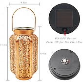 tanie Światła ścieżki i latarnie-Lampy wiszące LED solarne - ścieżka ogrodowa zewnętrzna retro latarnia z kutego żelaza, wodoodporna na balkon, taras, trawnik, dekoracja wewnątrz/na zewnątrz 1 szt.