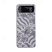 お買い得  サムスン用ケース-電話 ケース 用途 Zフリップ6 Z Flip 5 Z Flip 4 バックカバー スタンド付き 耐衝撃 レトロ風 繊維 PC