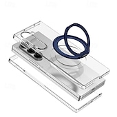 cheap Samsung Cases-Phone Case For Samsung Galaxy Z Fold 6 Back Cover with Stand Holder Transparent Support Wireless Charging PC