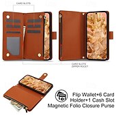abordables Otras carcasas-teléfono Funda Para Píxel 9 Pro Pixel 9 Pro XL Pixel 8 Pro Pixel 8 Píxel 9 Pixel 7 Pixel 7 Pro Pixel 6 Pixel 6 Pro Funda Trasera con Soporte Cremallera con cordón Retro TPU Cuero de PU