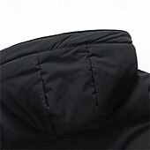 cheap Men&#039;s Downs &amp; Parkas-Men&#039;s Winter Jacket Puffer Jacket Hoodie Jacket Parka Pocket Polyster Fleece lined Daily Wear Date Vacation Long Fashion Casual Comfortable Thermal Warm Fall &amp; Winter Solid / Plain Color Black Army