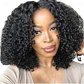 baratos Perucas de Qualidade Superior-perucas cacheadas para mulheres negras - peruca afro cacheada com franja cabelo preto natural perucas completas sintéticas resistentes ao calor